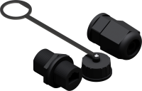 X Stream Designs - X-IP67-PMRJ45 - Panel Mount Non-Shielded IP67 RJ45 Input Jack With Cap and Cable Strain Relief